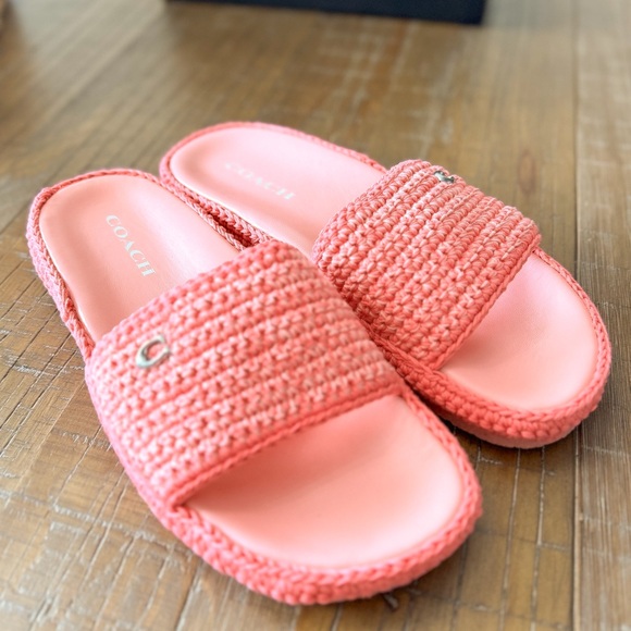 Coach Averie Crochet Flower Pink Sandals - Picture 3 of 5